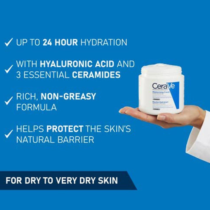 CeraVe Fragrance Free Moisturising Cream For Dry To Very Dry Skin 454g - Easy Pharmacy LLC