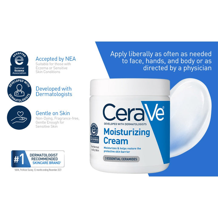 CeraVe Fragrance Free Moisturising Cream For Dry To Very Dry Skin 454g - Easy Pharmacy LLC