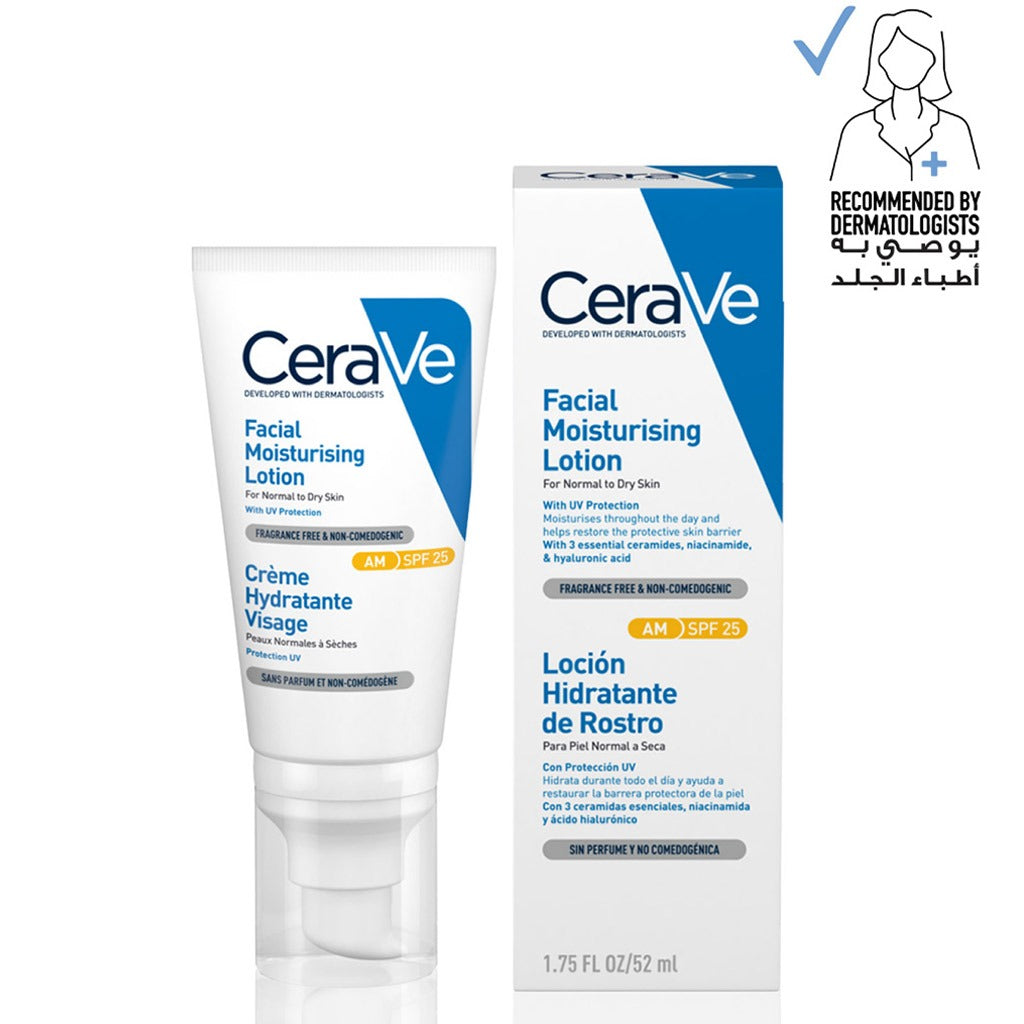 CeraVe Facial Moisturising SPF 25 AM Lotion For Normal To Dry Skin 52ml - Easy Pharmacy LLC