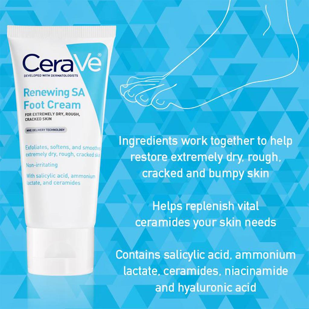 CeraVe SA Renewing Foot Cream With Salicylic Acid For Dry, Rough, Bumpy Skin 88ml - Easy Pharmacy LLC