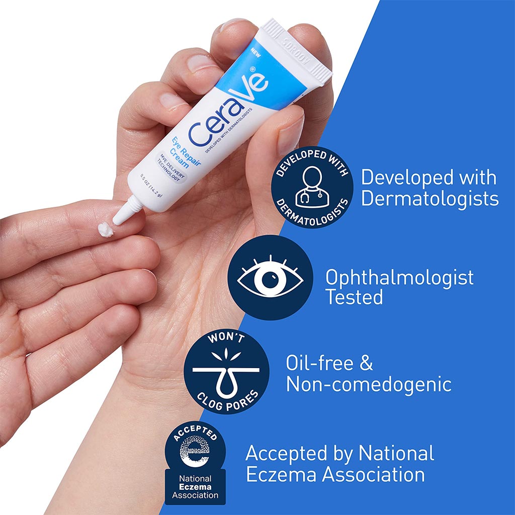 CeraVe Eye Repair Cream With Hyaluronic Acid For Dark Circles & Puffiness 14ml - Easy Pharmacy LLC
