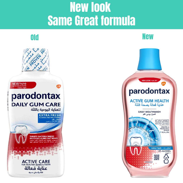 Parodontax Daily Mouthwash For Active Gum Health, Antiplaque & Antigingivitis Mouth Rinse, Alcohol Free 500ml - Easy Pharmacy LLC