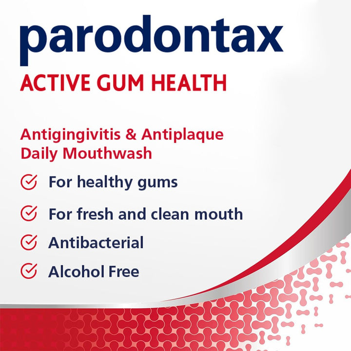 Parodontax Daily Mouthwash For Active Gum Health, Antiplaque & Antigingivitis Mouth Rinse, Alcohol Free 500ml - Easy Pharmacy LLC