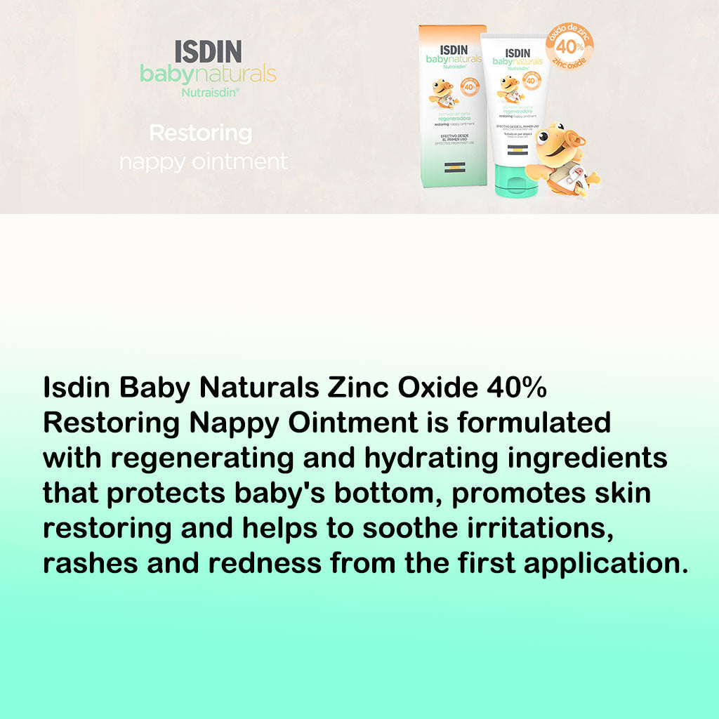 Isdin Baby Naturals Zinc Oxide 40% Restoring Nappy Ointment 50 mL - Easy Pharmacy LLC