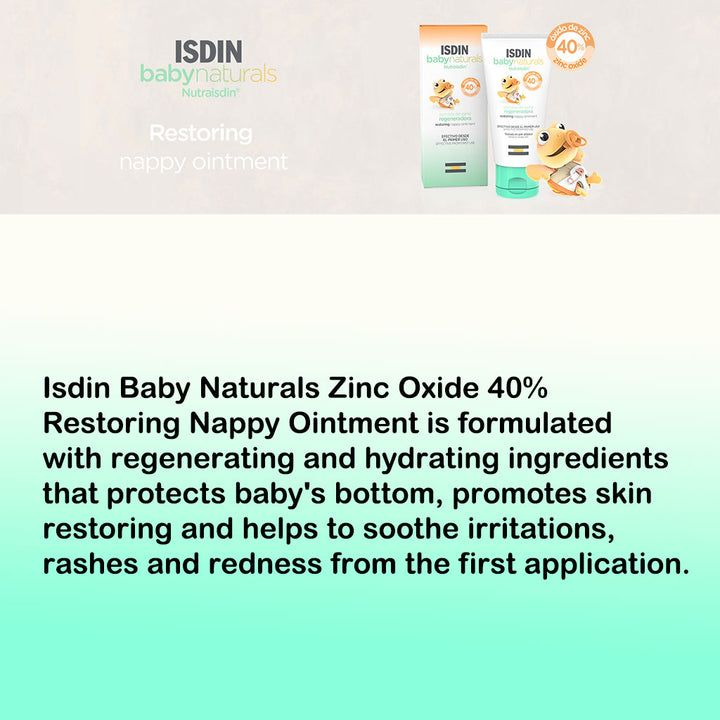 Isdin Baby Naturals Zinc Oxide 40% Restoring Nappy Ointment 50 mL - Easy Pharmacy LLC