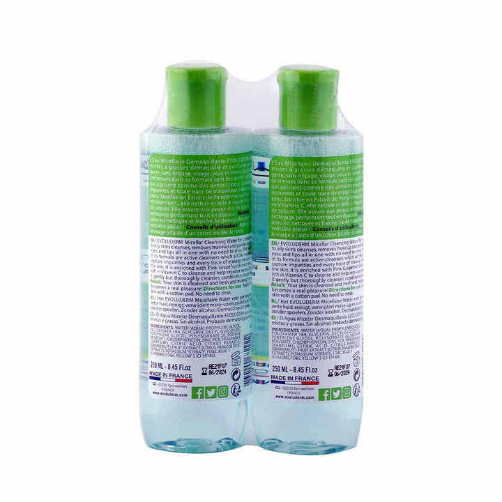 Evoluderm Micellar Water For Combination Skin 250 mL 1+1 PROMO PACK - Easy Pharmacy LLC