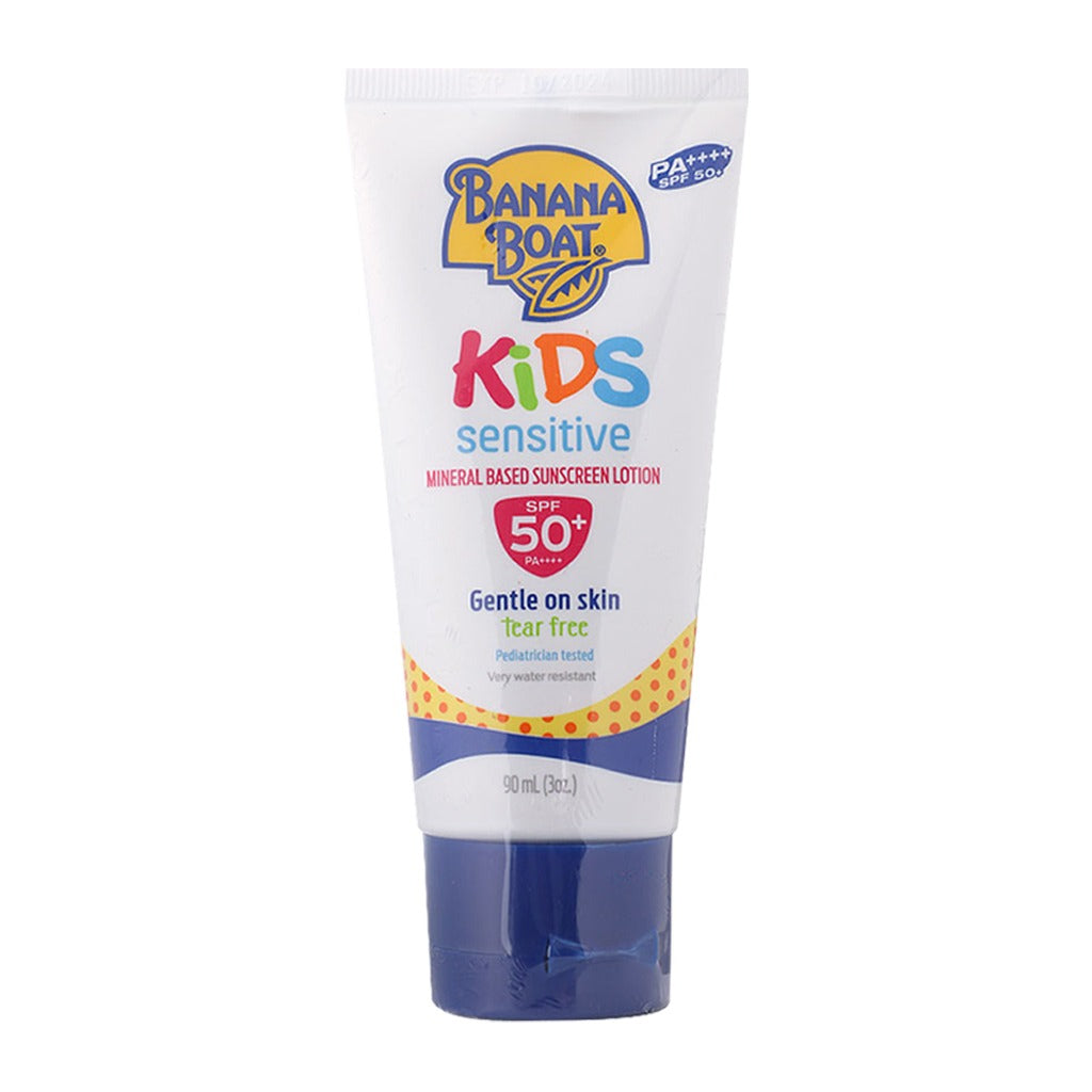 Banana Boat Kids Sensitive Tear - Free Mineral Based Sunscreen Lotion SPF 50+ PA++++ 90ml - Easy Pharmacy LLC