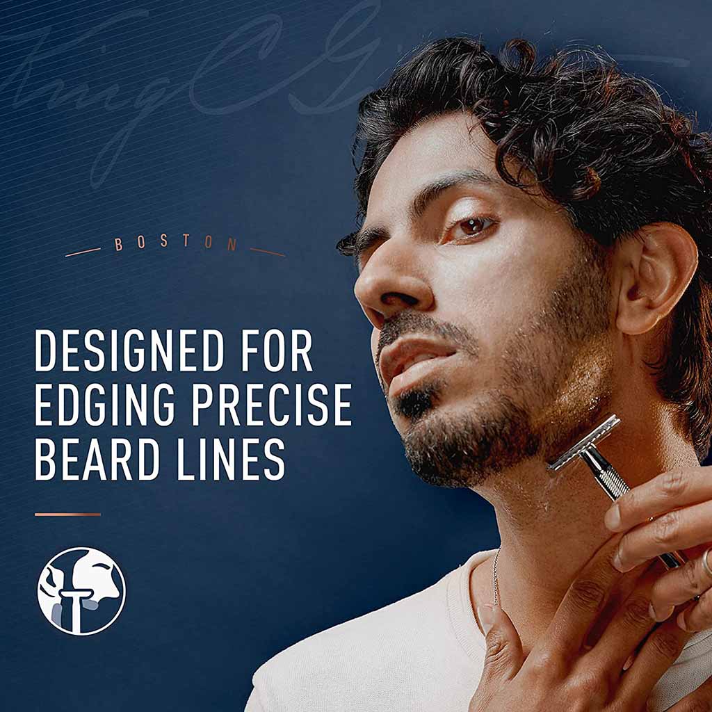King C. Gillette Men’s Double Edge Safety Razor With Classic Inspired Chrome Plated Handle + Gillette’s Best Platinum Coated Double Edge Blades, Pack of 1 Handle + 5 Blades - Easy Pharmacy LLC