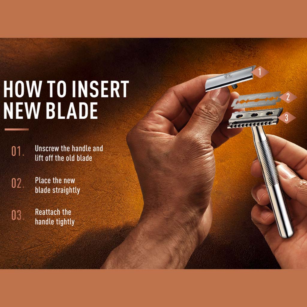 King C. Gillette Men’s Double Edge Safety Razor With Classic Inspired Chrome Plated Handle + Gillette’s Best Platinum Coated Double Edge Blades, Pack of 1 Handle + 5 Blades - Easy Pharmacy LLC