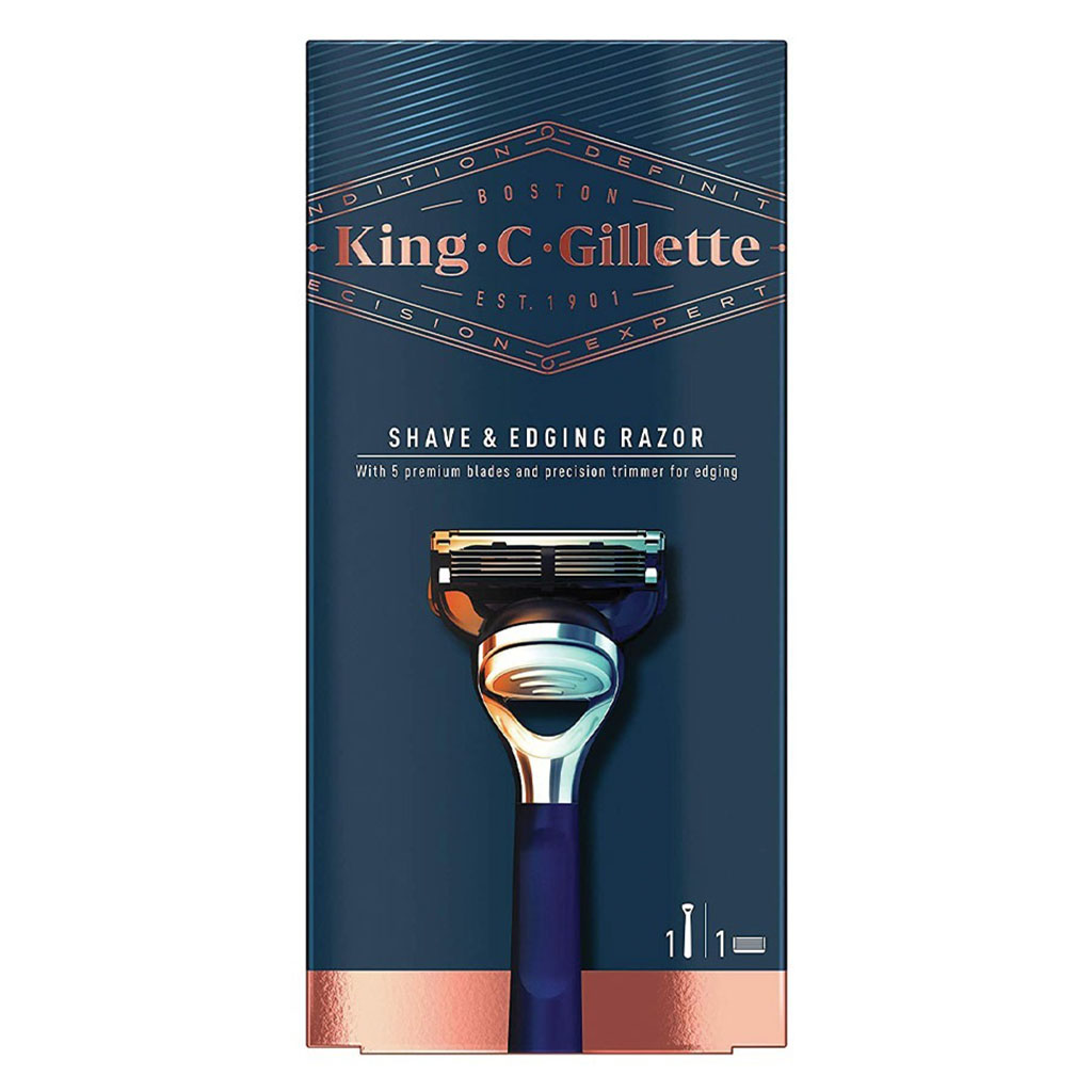 King C. Gillette Men’s Shave & Edging Razor With 5 Built In Premium Blades & Precision Trimmer, Pack of 1's - Easy Pharmacy LLC