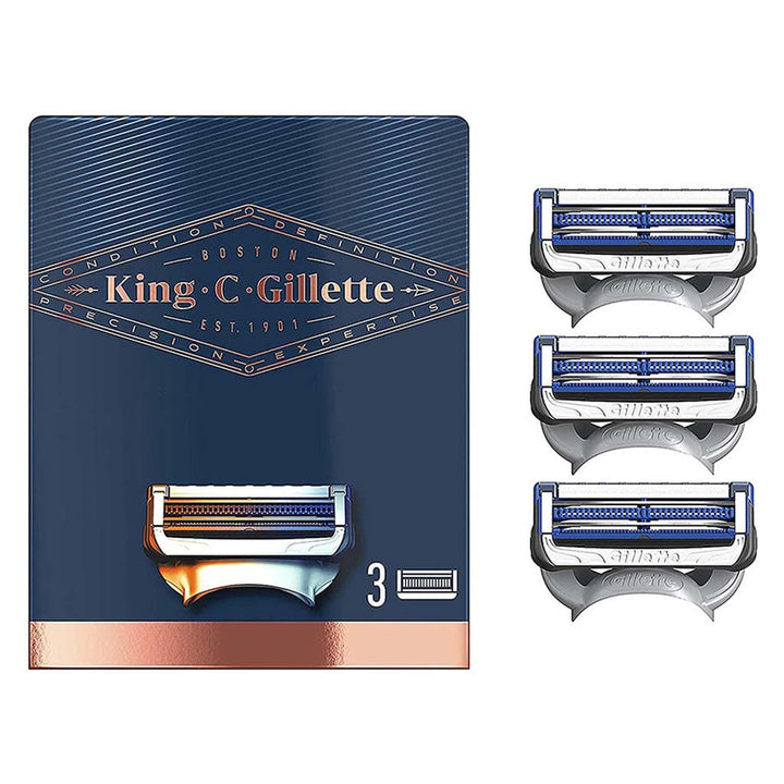 King C. Gillette Men’s Neck Shaving Razor Blade Refills, Pack of 3's - Easy Pharmacy LLC