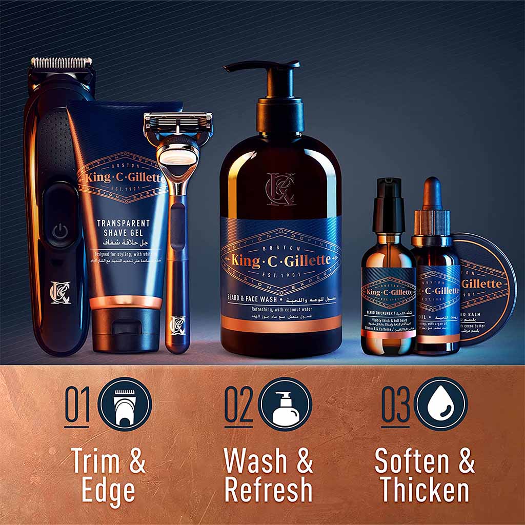 King C. Gillette Men’s Transparent, Non-Foaming Shave Gel With White Tea and Argan Oil 150ml - Easy Pharmacy LLC