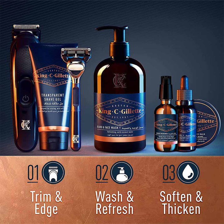 King C. Gillette Men’s Transparent, Non-Foaming Shave Gel With White Tea and Argan Oil 150ml - Easy Pharmacy LLC