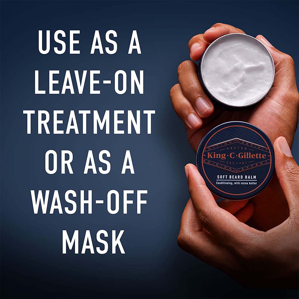 King C. Gillette Men’s Deep Conditioning Soft Beard Balm With Cocoa Butter, Argan Oil and Shea Butter 100ml - Easy Pharmacy LLC