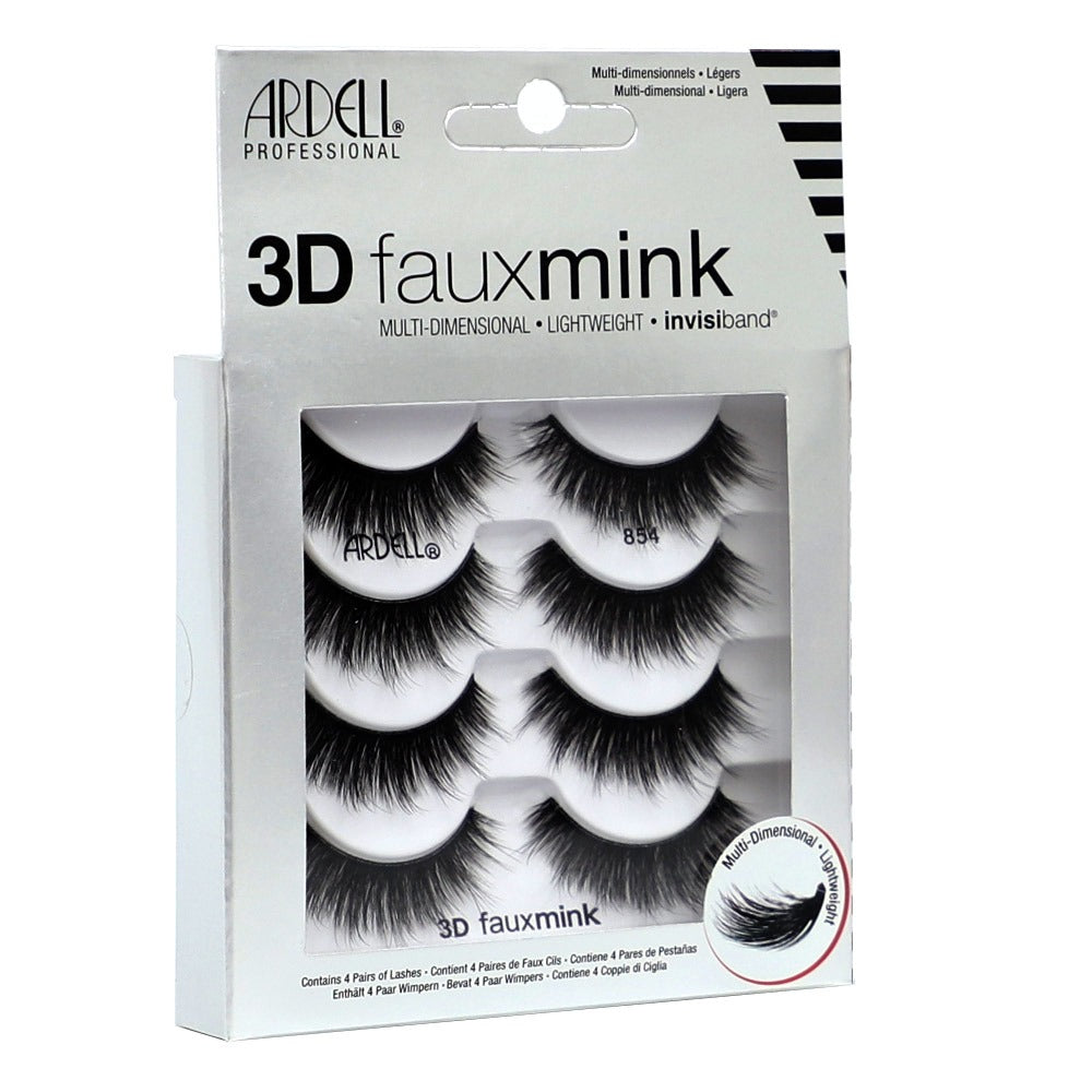 Ardell 3D Fauxmink 854 False Eyelash Pair 4's Black 71880 - Easy Pharmacy LLC
