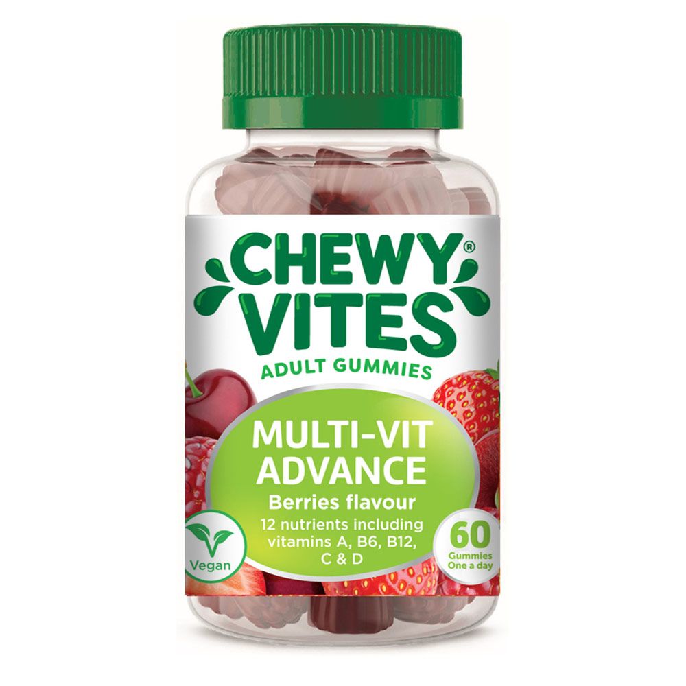 Chewy Vites Multi-Vit Advance Adult Multivitamin Supplement Gummies Berries Flavour, Pack of 60's - Easy Pharmacy LLC