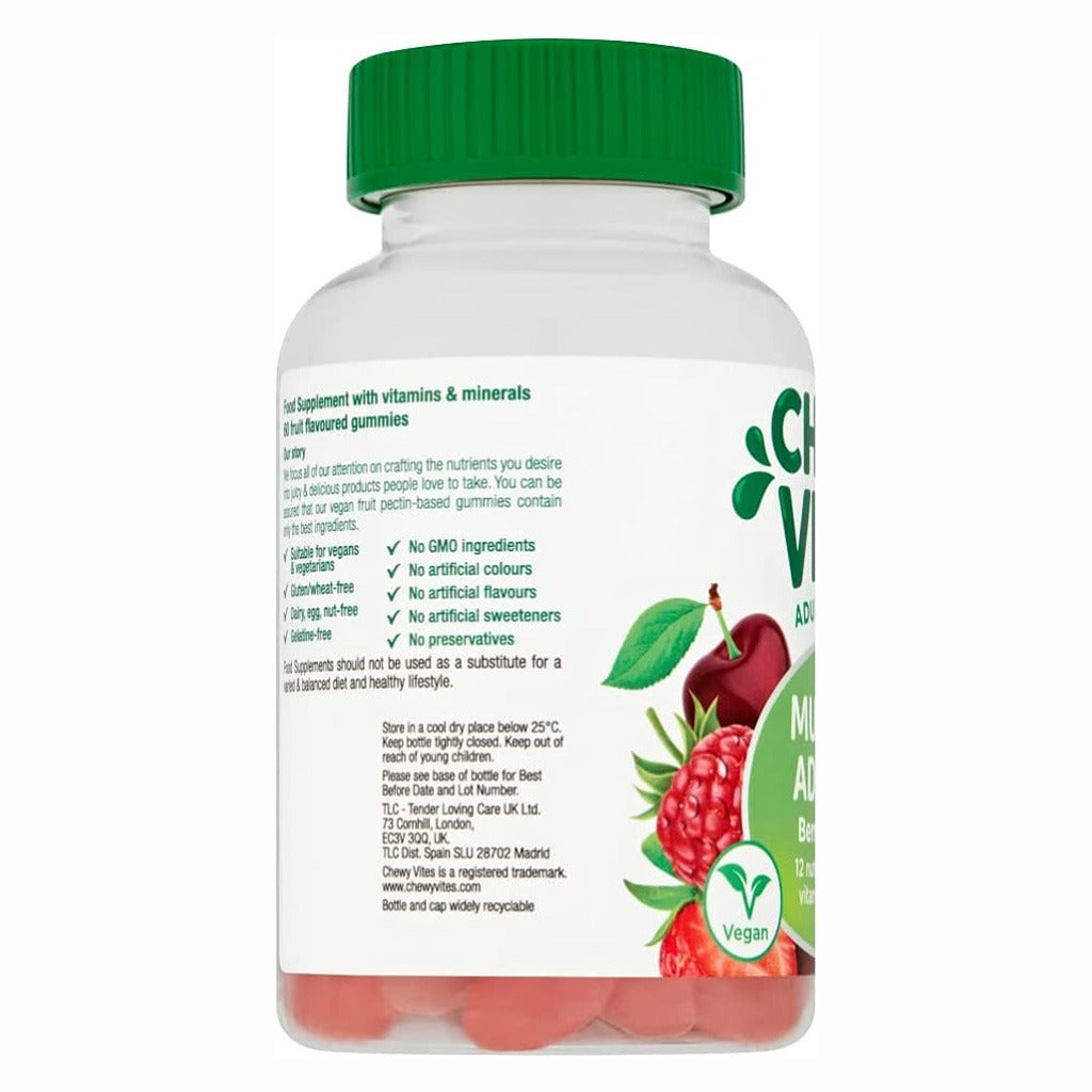 Chewy Vites Multi-Vit Advance Adult Multivitamin Supplement Gummies Berries Flavour, Pack of 60's - Easy Pharmacy LLC