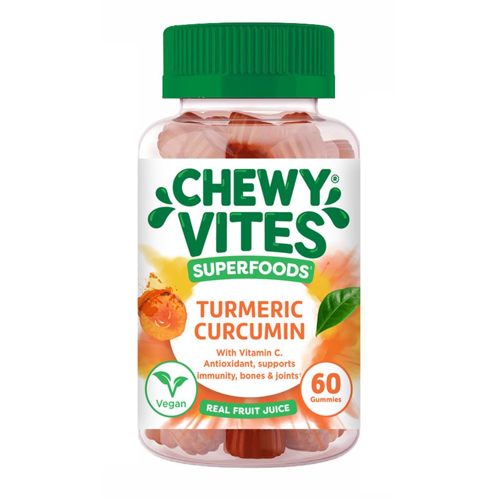 Chewy Vites Superfoods Turmeric Curcumin Gummies With Vitamin C For Antioxidant & Immunity Support, Pack of 60's - Easy Pharmacy LLC