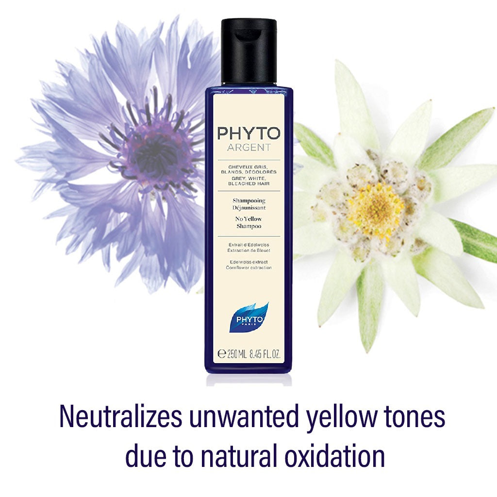 Phyto Phytoargent No-Yellow, Yellow Tone Neutralizing Shampoo For Grey, White & Bleached Hair 250ml - Easy Pharmacy LLC