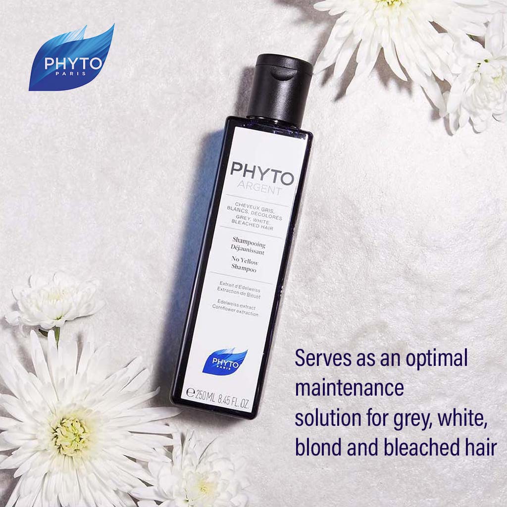 Phyto Phytoargent No-Yellow, Yellow Tone Neutralizing Shampoo For Grey, White & Bleached Hair 250ml - Easy Pharmacy LLC