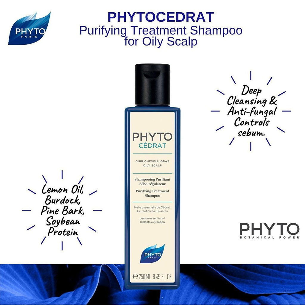 Phyto Phytocedrat Purifying Treatment Shampoo With Lemon Essential Oils For Oily Scalp 250ml - Easy Pharmacy LLC