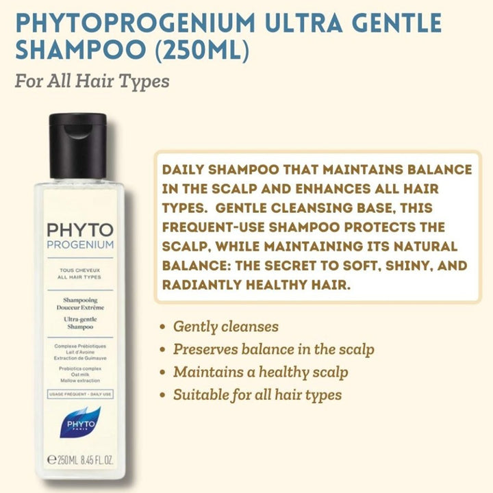 Phyto Phytoprogenium Ultra-Gentle Shampoo For All Hair Types 250ml - Easy Pharmacy LLC