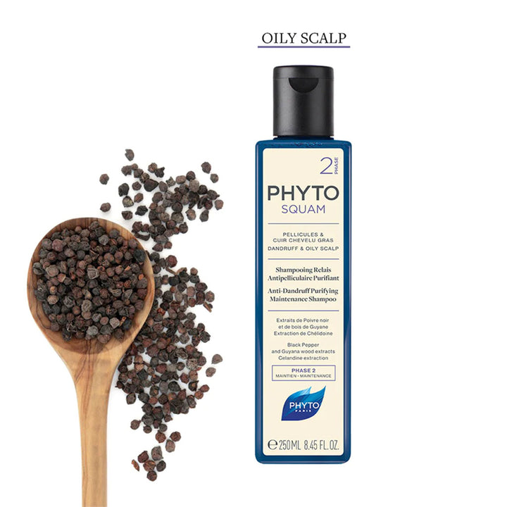Phyto Phytosquam Phase 2 Anti-Dandruff Purifying Maintenance Shampoo For Dandruff & Oily Scalp 250ml - Easy Pharmacy LLC