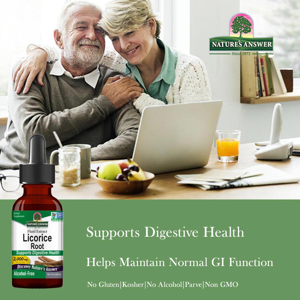 Nature's Answer Licorice Root 2000mg Fluid Extract Drops For Digestive Health, 30ml - Easy Pharmacy LLC