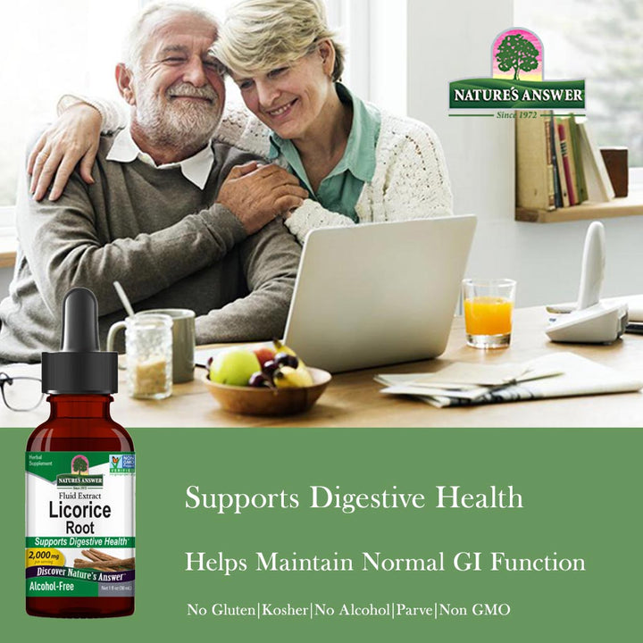 Nature's Answer Licorice Root 2000mg Fluid Extract Drops For Digestive Health, 30ml - Easy Pharmacy LLC