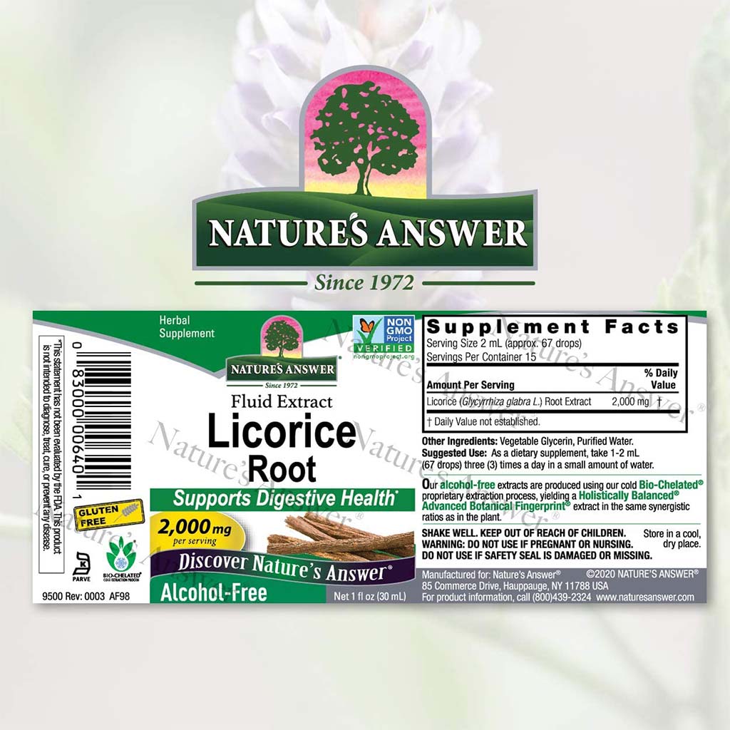 Nature's Answer Licorice Root 2000mg Fluid Extract Drops For Digestive Health, 30ml - Easy Pharmacy LLC