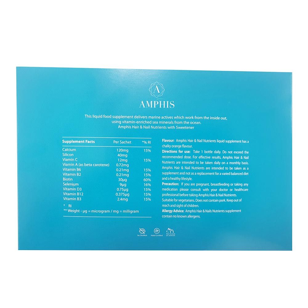 Amphis Hair & Nail Nutrients Oral Liquid Bottles 28's - Easy Pharmacy LLC