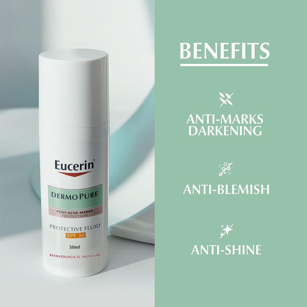 Eucerin Dermo Purifyer Post Blemish Anti-Mark SPF 30 Protective Fluid For Acne Prone Skin 50ml - Easy Pharmacy LLC
