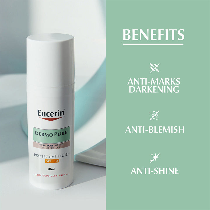 Eucerin Dermo Purifyer Post Blemish Anti-Mark SPF 30 Protective Fluid For Acne Prone Skin 50ml - Easy Pharmacy LLC