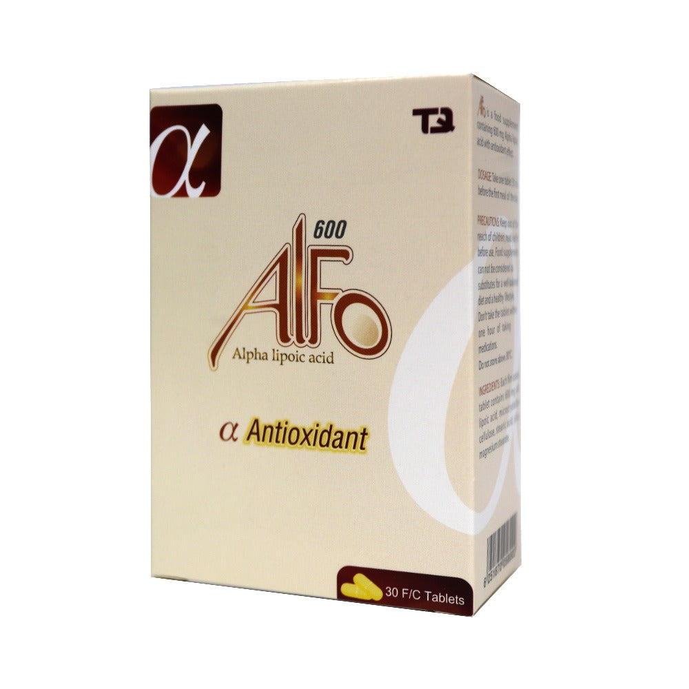 Alfo Alpha Lipoic Acid 600mg Tablets For Antioxidant Support, Pack of 30's - Easy Pharmacy LLC