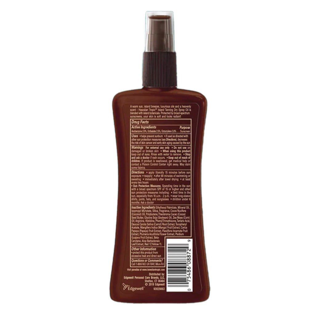 Hawaiian Tropic Island Tanning Dry Oil Pump Spray SPF 15, 236 mL - Easy Pharmacy LLC