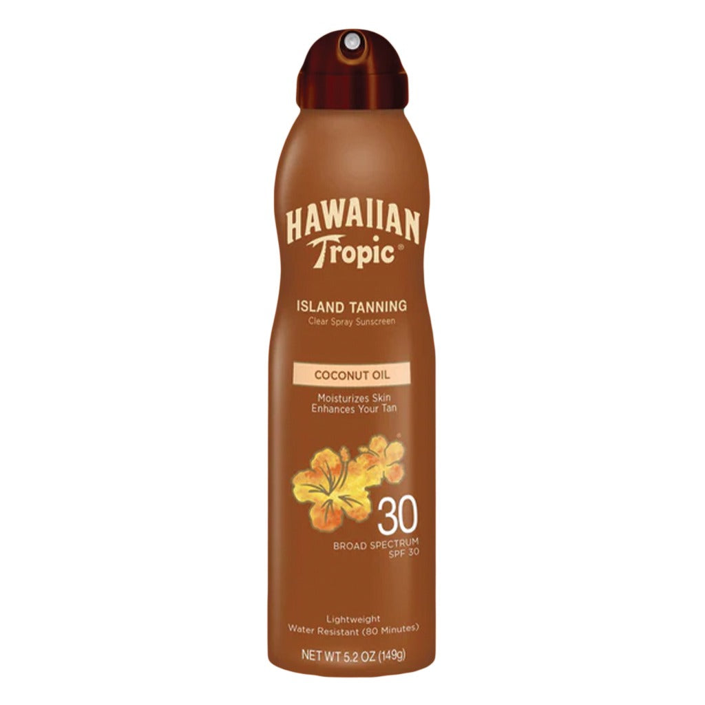 Hawaiian Tropic Island Tanning Dry Oil Continuous Clear Spray Sunscreen SPF 30, 149 g - Easy Pharmacy LLC