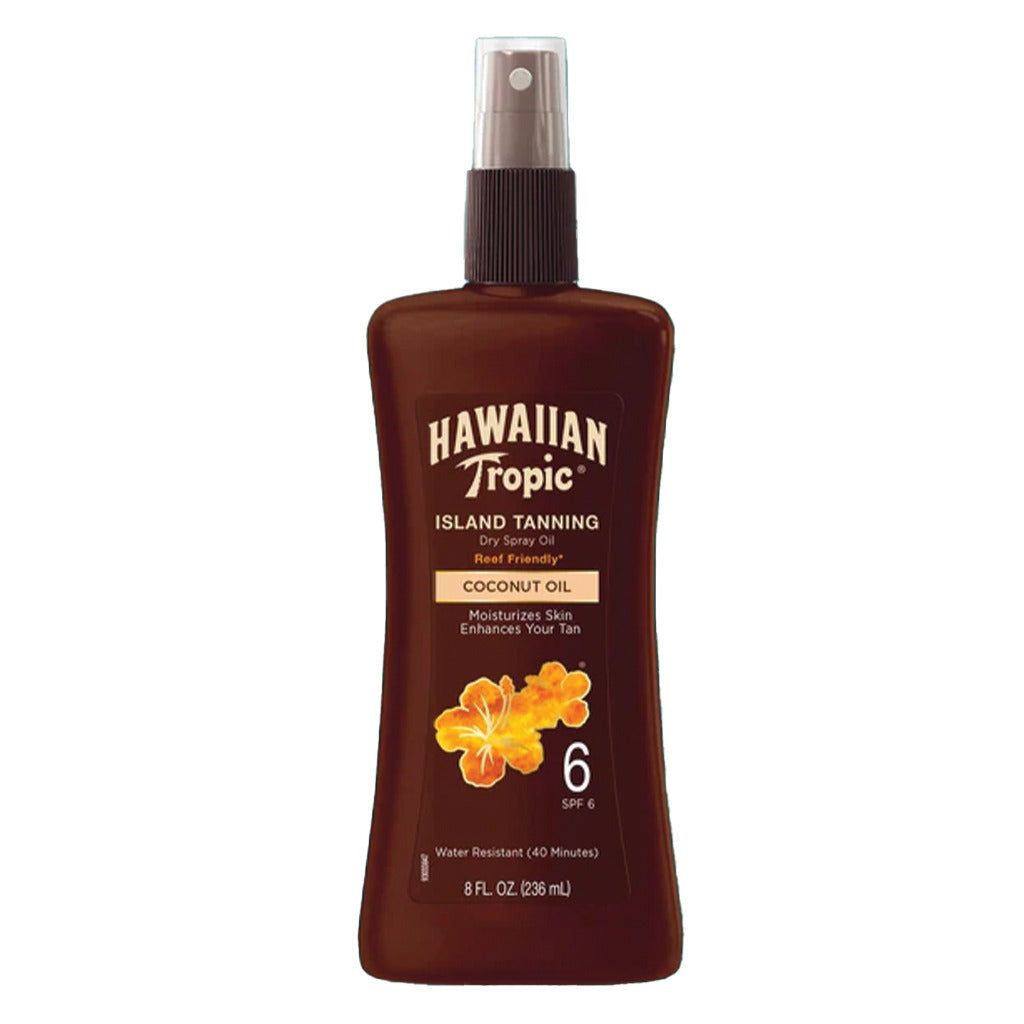 Hawaiian Tropic Island Tanning Dry Oil Pump Spray SPF 6, 236 mL - Easy Pharmacy LLC