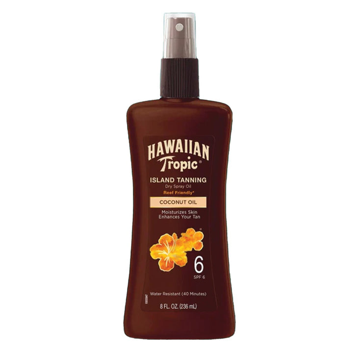 Hawaiian Tropic Island Tanning Dry Oil Pump Spray SPF 6, 236 mL - Easy Pharmacy LLC