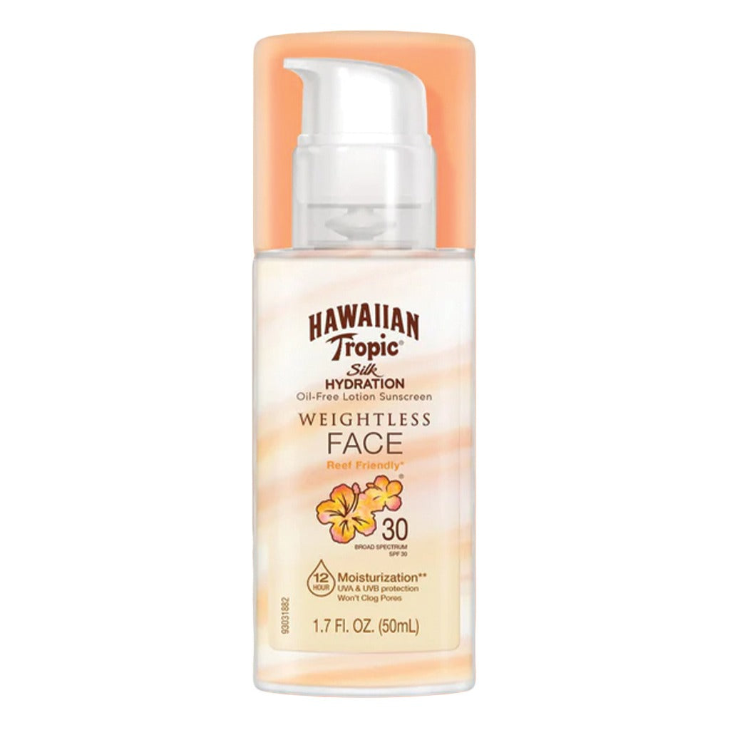 Hawaiian Tropic Silk Hydration Weightless Oil-Free Face Sunscreen Lotion SPF 30, 50 mL - Easy Pharmacy LLC