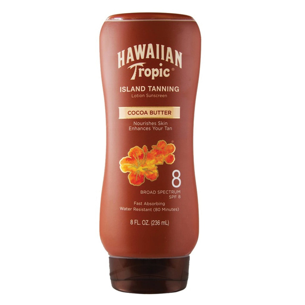Hawaiian Tropic Island Tanning Cocoa Butter Protective Sunscreen Lotion SPF 8, 236 mL - Easy Pharmacy LLC