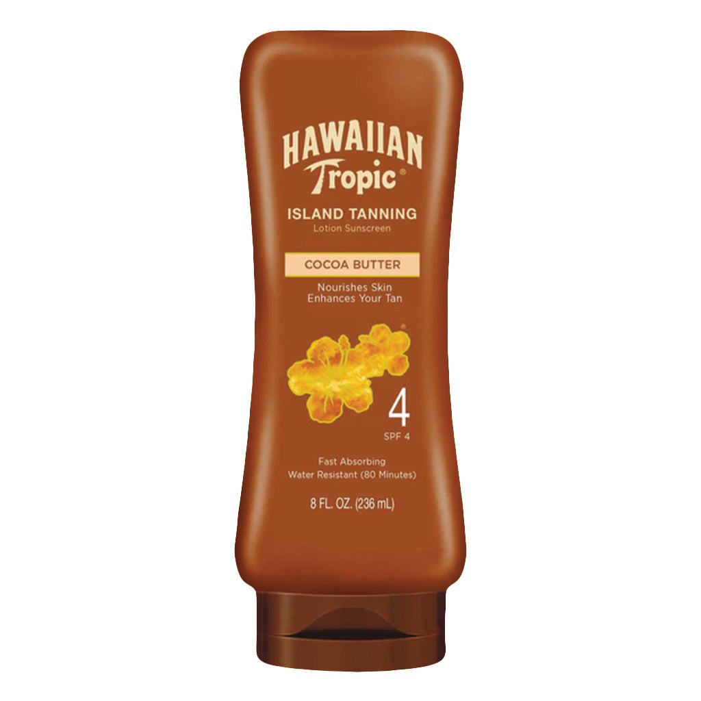 Hawaiian Tropic Island Tanning Cocoa Butter Protective Sunscreen Lotion SPF 4, 236 mL - Easy Pharmacy LLC