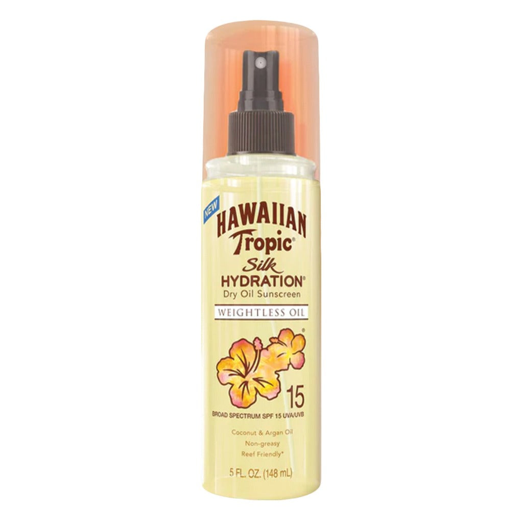Hawaiian Tropic Silk Hydration Weightless Dry Oil Sunscreen Mist SPF 15, 148 mL - Easy Pharmacy LLC