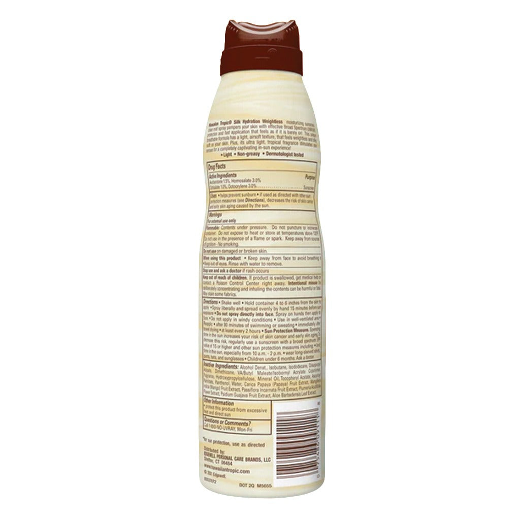 Hawaiian Tropic Silk Hydration Weightless Continuous Clear Sunscreen Spray SPF 15, 170 g - Easy Pharmacy LLC
