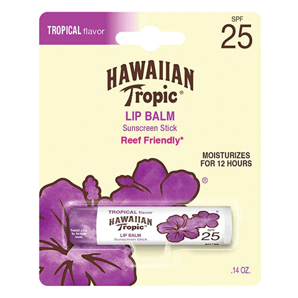 Hawaiian Tropic Lip Balm Sunscreen Stick Tropical Flavor SPF 25, 0.14 oz - Easy Pharmacy LLC