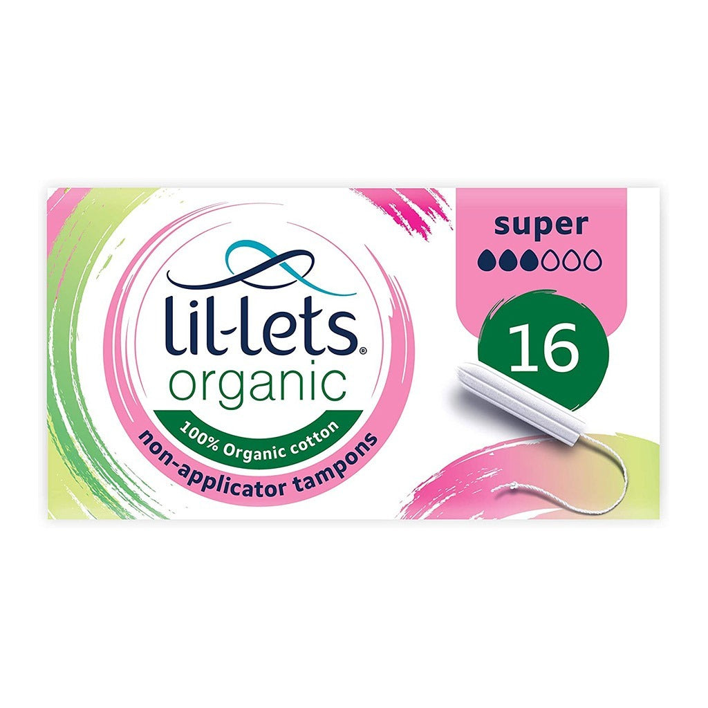 Lil-lets Organic Cotton Non-Applicator Tampons Super Pack 16's - Easy Pharmacy LLC