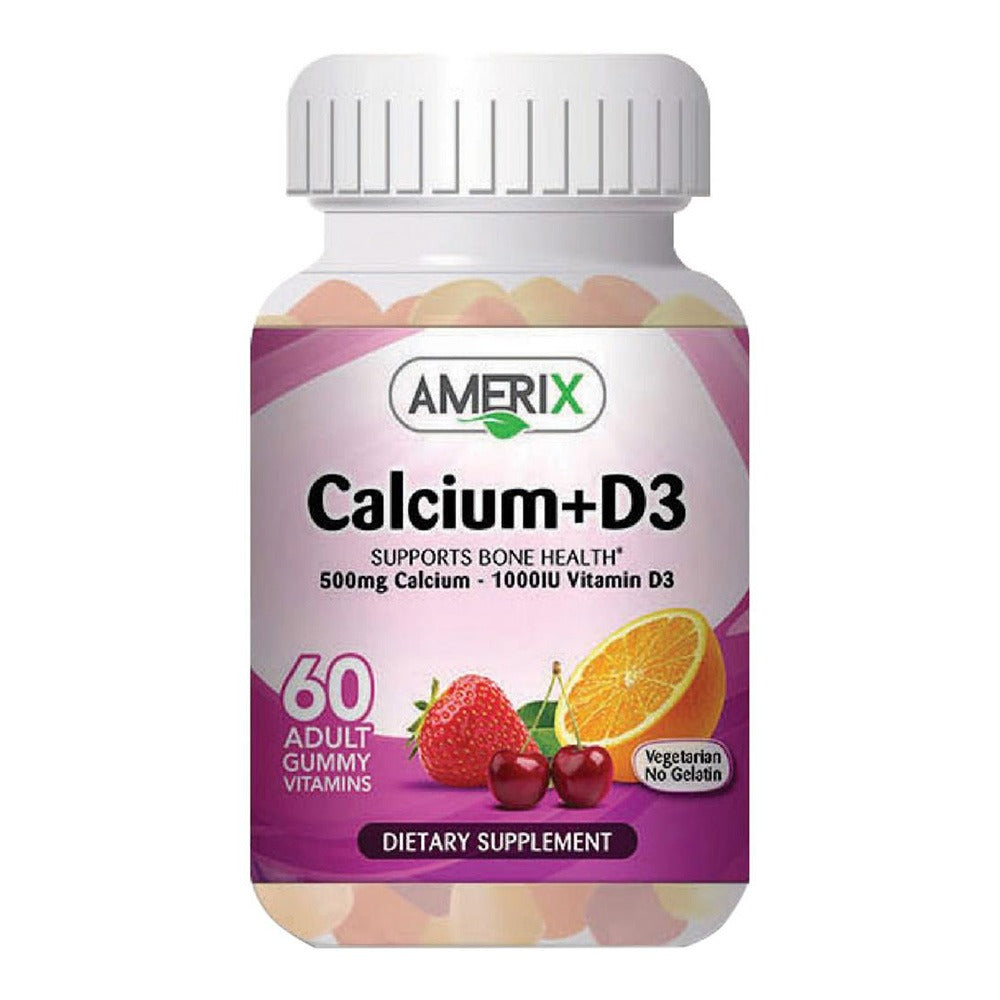 Amerix Calcium 500 mg + Vit D3 1000IU Adult Chewable Gummies 60's - Easy Pharmacy LLC