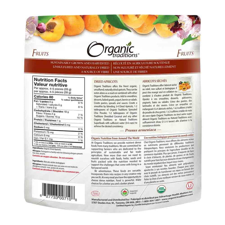Organic Traditions Dried Apricots 227 g - Easy Pharmacy LLC