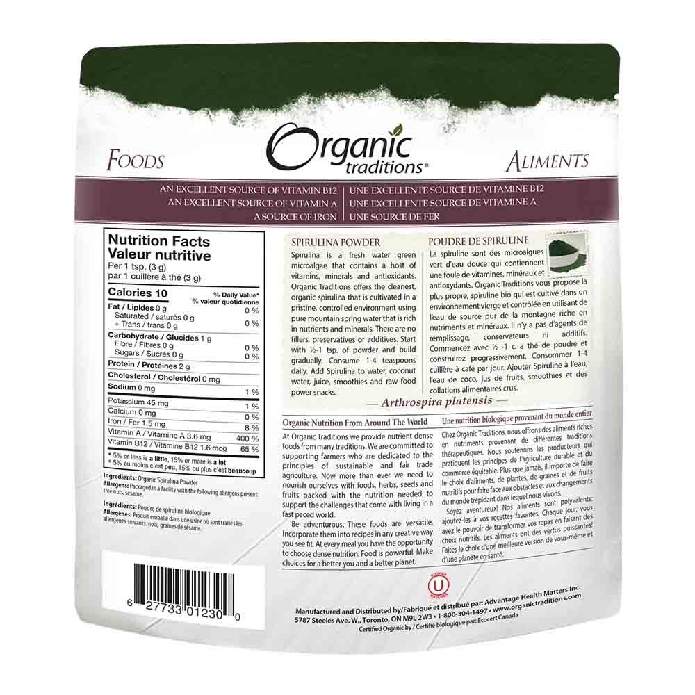Organic Traditions Spirulina Powder 150 g - Easy Pharmacy LLC