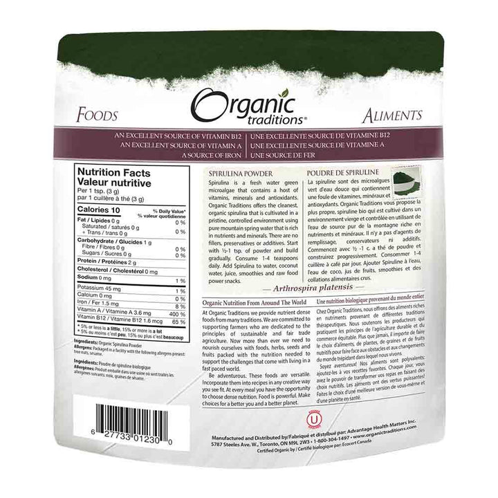 Organic Traditions Spirulina Powder 150 g - Easy Pharmacy LLC