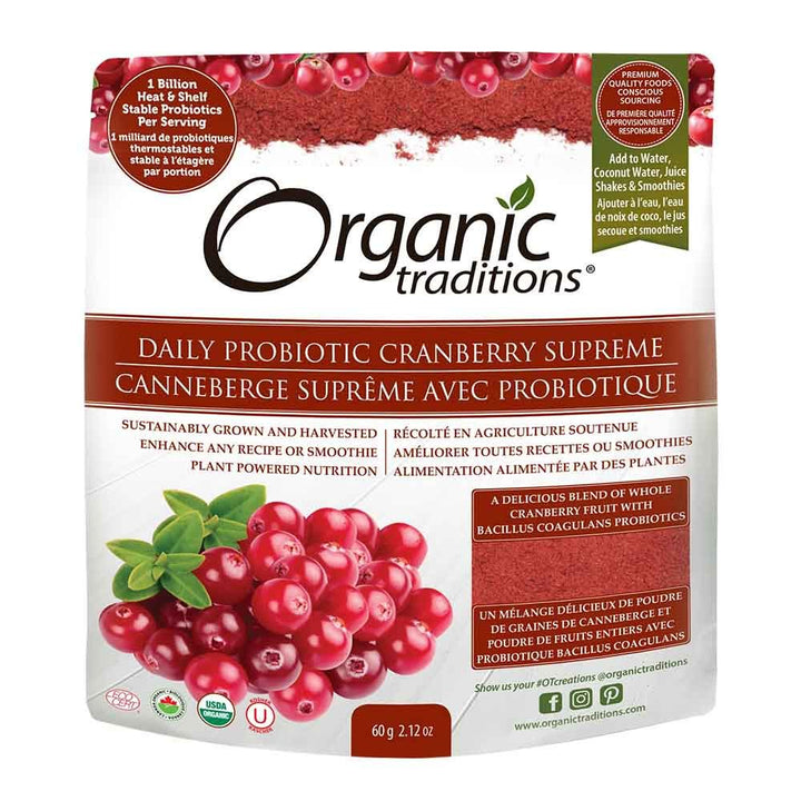 Organic Traditions Daily Probiotic Cranberry Supreme Powder 60 g - Easy Pharmacy LLC